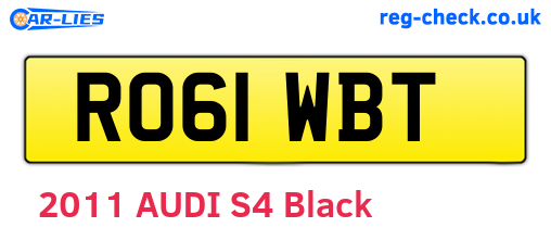 RO61WBT are the vehicle registration plates.