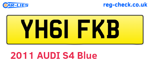 YH61FKB are the vehicle registration plates.