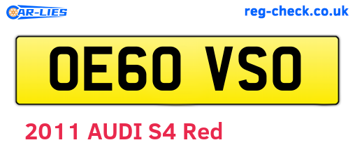 OE60VSO are the vehicle registration plates.