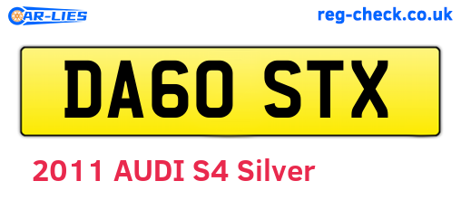 DA60STX are the vehicle registration plates.