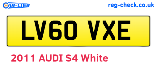 LV60VXE are the vehicle registration plates.