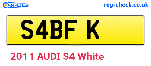 S4BFK are the vehicle registration plates.