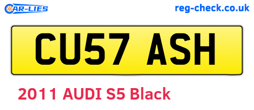 CU57ASH are the vehicle registration plates.