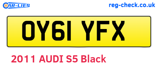 OY61YFX are the vehicle registration plates.