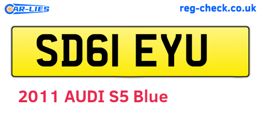 SD61EYU are the vehicle registration plates.