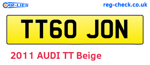 TT60JON are the vehicle registration plates.