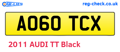 AO60TCX are the vehicle registration plates.