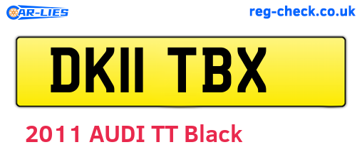 DK11TBX are the vehicle registration plates.