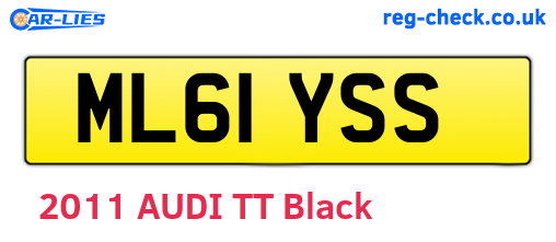 ML61YSS are the vehicle registration plates.