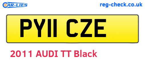 PY11CZE are the vehicle registration plates.