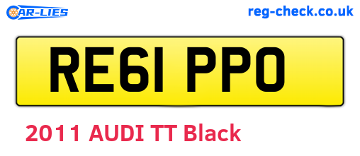 RE61PPO are the vehicle registration plates.