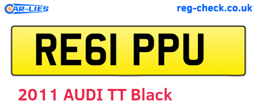 RE61PPU are the vehicle registration plates.