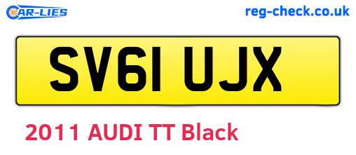 SV61UJX are the vehicle registration plates.