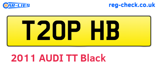 T20PHB are the vehicle registration plates.