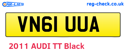 VN61UUA are the vehicle registration plates.