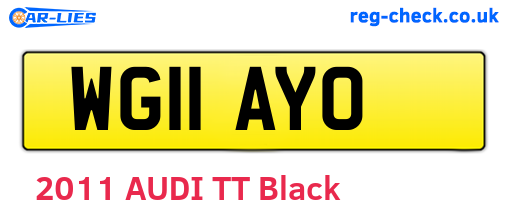 WG11AYO are the vehicle registration plates.