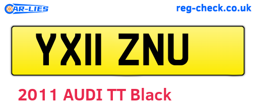 YX11ZNU are the vehicle registration plates.