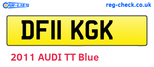 DF11KGK are the vehicle registration plates.