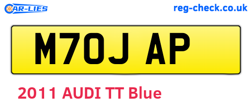 M70JAP are the vehicle registration plates.