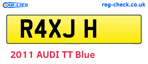 R4XJH are the vehicle registration plates.