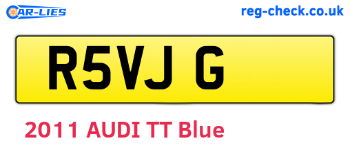 R5VJG are the vehicle registration plates.