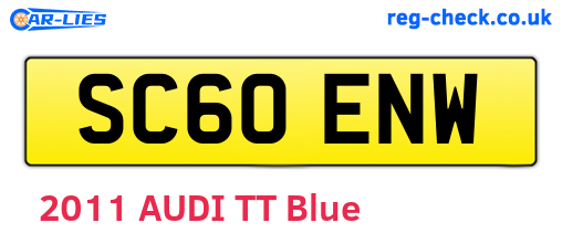 SC60ENW are the vehicle registration plates.