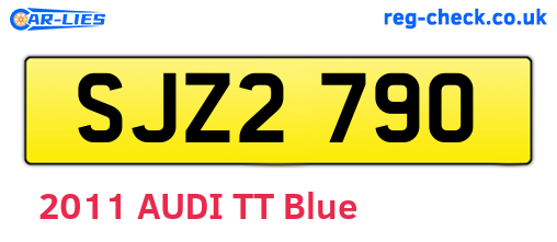 SJZ2790 are the vehicle registration plates.