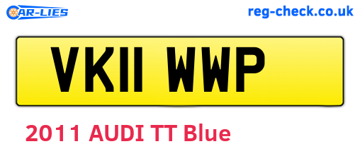 VK11WWP are the vehicle registration plates.