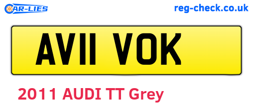 AV11VOK are the vehicle registration plates.