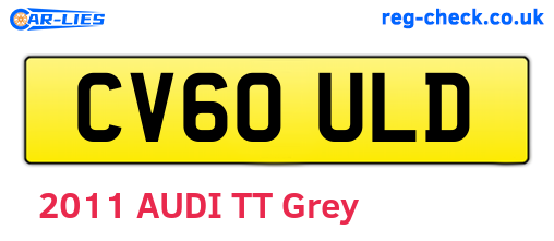 CV60ULD are the vehicle registration plates.