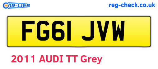 FG61JVW are the vehicle registration plates.