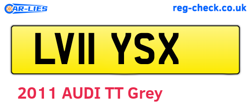 LV11YSX are the vehicle registration plates.