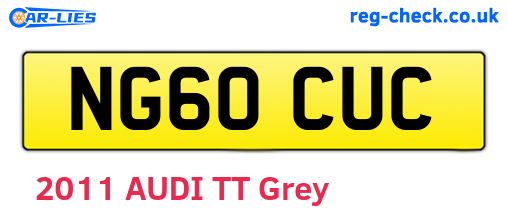 NG60CUC are the vehicle registration plates.