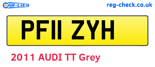 PF11ZYH are the vehicle registration plates.