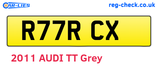 R77RCX are the vehicle registration plates.
