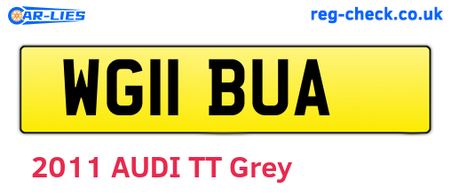 WG11BUA are the vehicle registration plates.