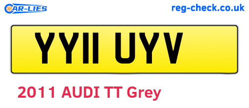 YY11UYV are the vehicle registration plates.
