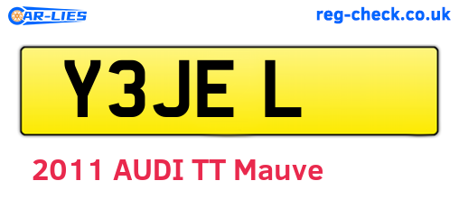 Y3JEL are the vehicle registration plates.