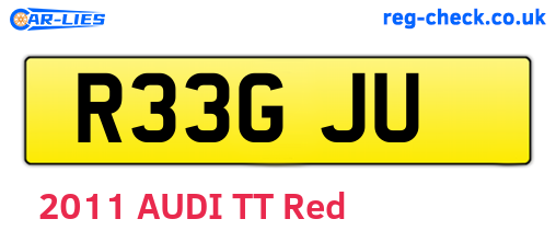 R33GJU are the vehicle registration plates.