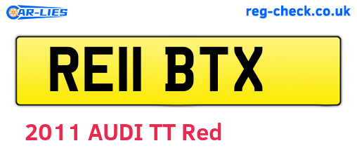 RE11BTX are the vehicle registration plates.
