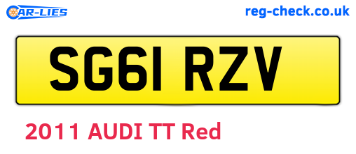 SG61RZV are the vehicle registration plates.