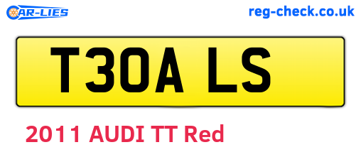 T30ALS are the vehicle registration plates.