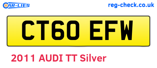 CT60EFW are the vehicle registration plates.