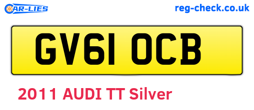 GV61OCB are the vehicle registration plates.