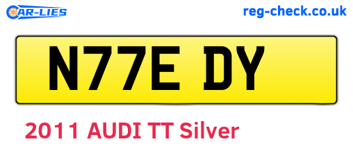N77EDY are the vehicle registration plates.