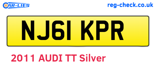 NJ61KPR are the vehicle registration plates.