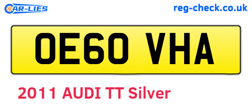 OE60VHA are the vehicle registration plates.