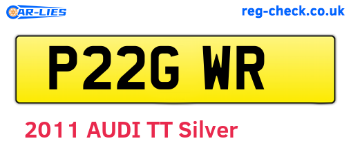 P22GWR are the vehicle registration plates.