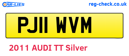 PJ11WVM are the vehicle registration plates.