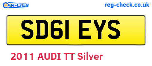 SD61EYS are the vehicle registration plates.